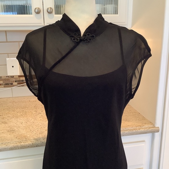 Donna Ricco Black Cap Sleeve Gown NWOT Size 14 Cocktail - Picture 3 of 10